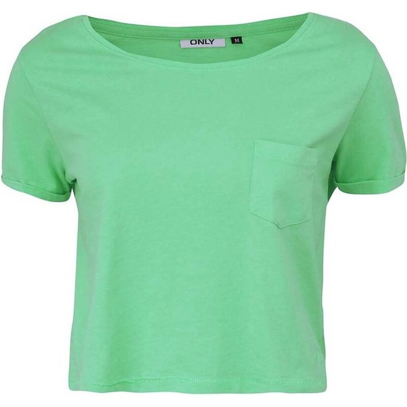 Zelené kratší tričko s kapsou ONLY Ella