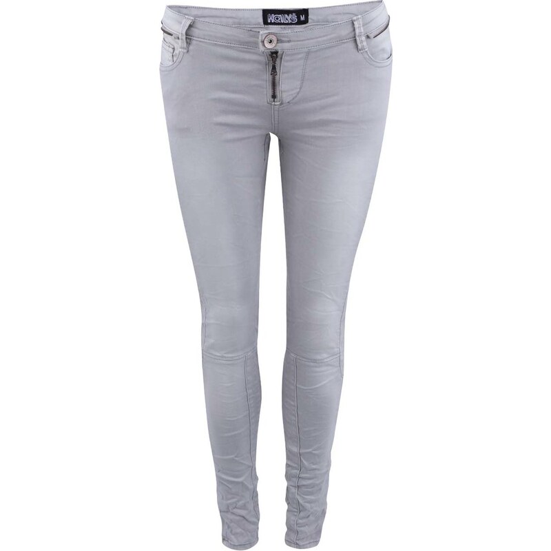 Světle šedé džíny s pomačkaným efektem Haily´s Tina