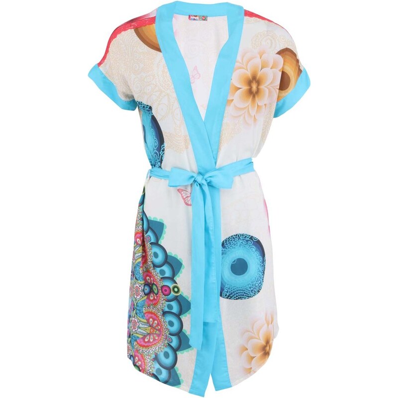 Desigual Home Modro-krémové kimono s ornamenty Desigual Mandala