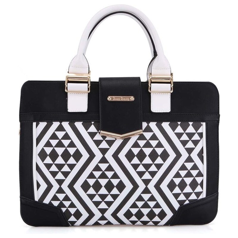 Černo-bílá kabelka s mozaikovým vzorem Anna Smith