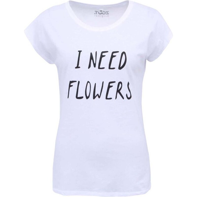 Bílé dámské triko ZOOT Originál I Need Flowers