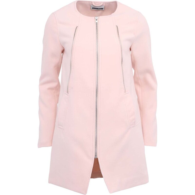 Růžový kabát na zip Noisy May Fade