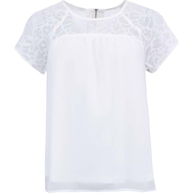 Bílé dámské triko s krátkými rukávy Vero Moda Lacer
