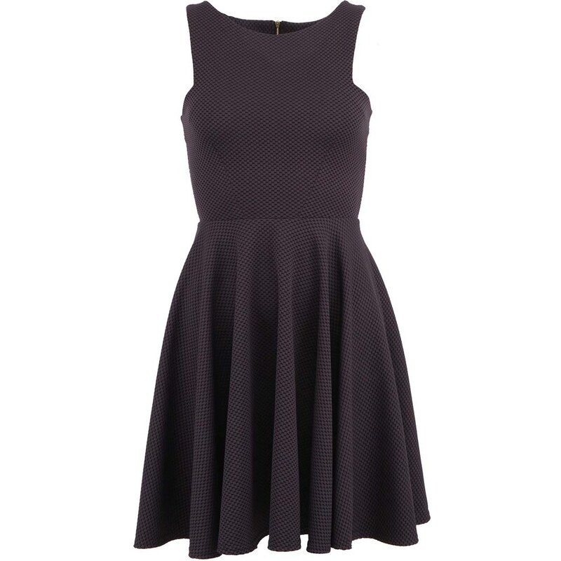 Černo-šedé šaty s nabíranou sukní Closet