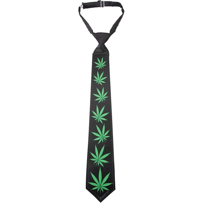 Černá kravata CYBwear Weed