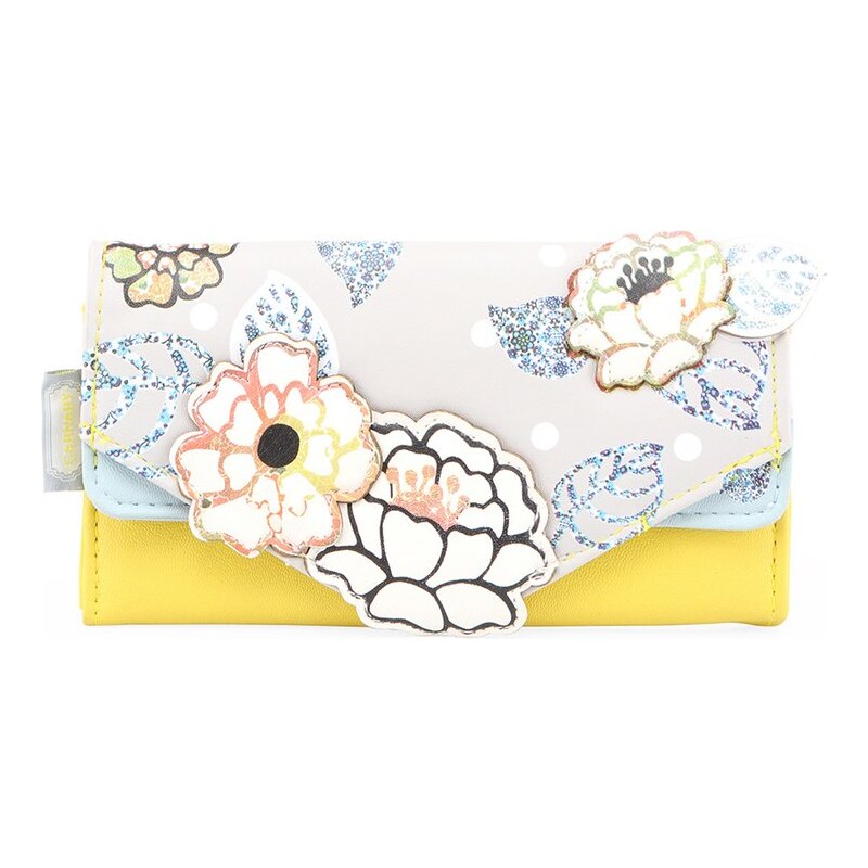 Šedo-žlutá peněženka s květy Disaster