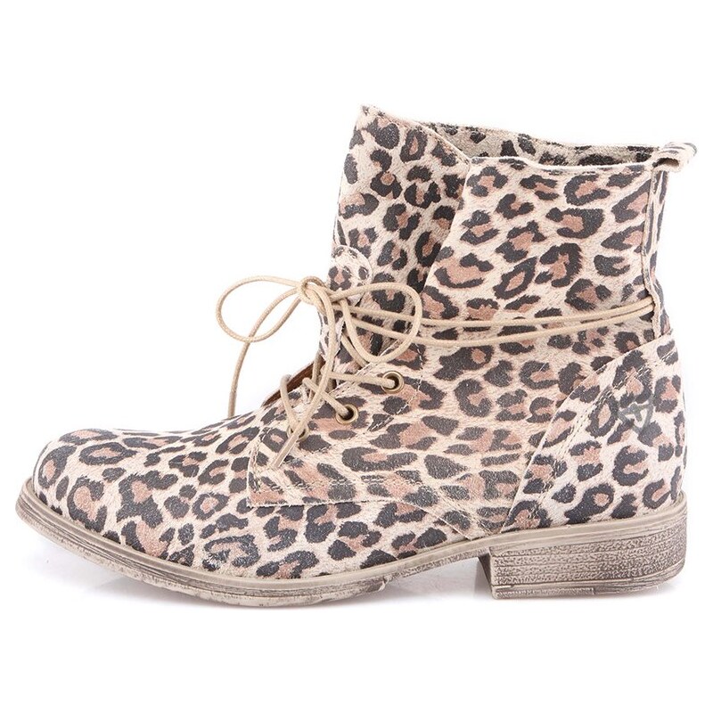 Kotníkové boty s leopardím vzorem Tamaris