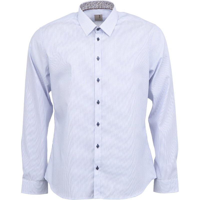 Bílá košile s modrými pruhy Seidensticker Schwarze Rose Slim Fit
