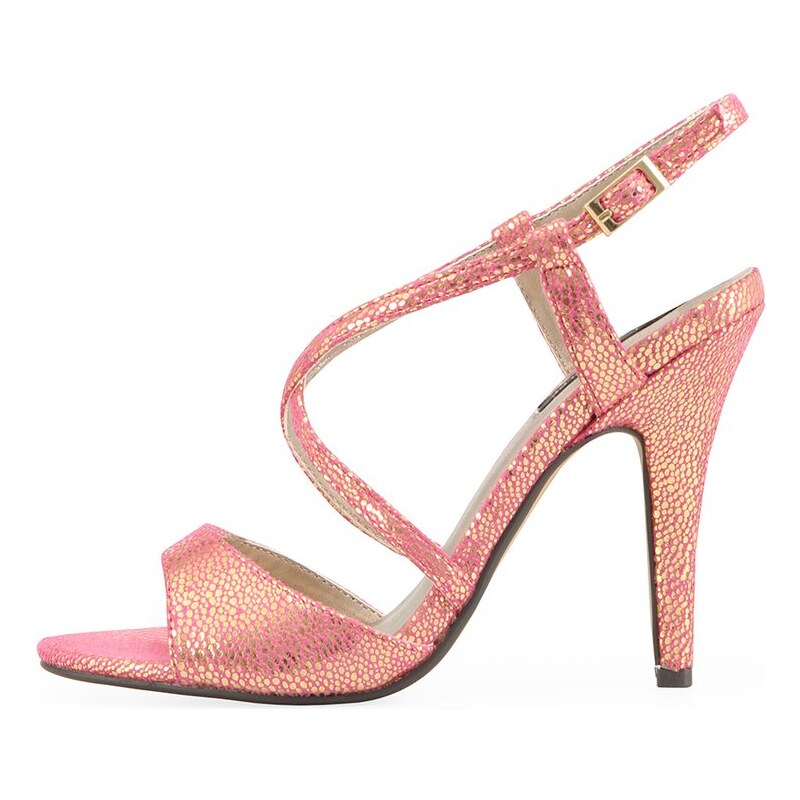Růžové lesklé sandálky Victoria Delef