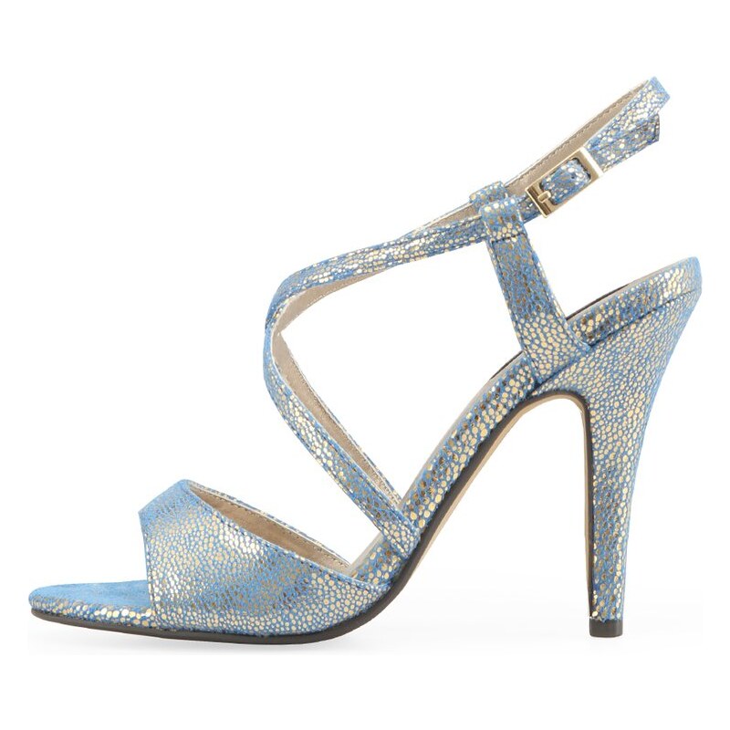 Modré lesklé sandálky Victoria Delef