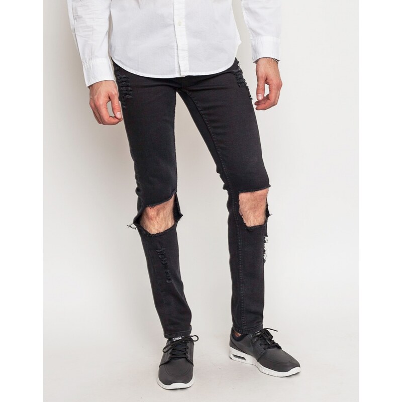 Kalhoty Cheap Monday Tight Destroy Black