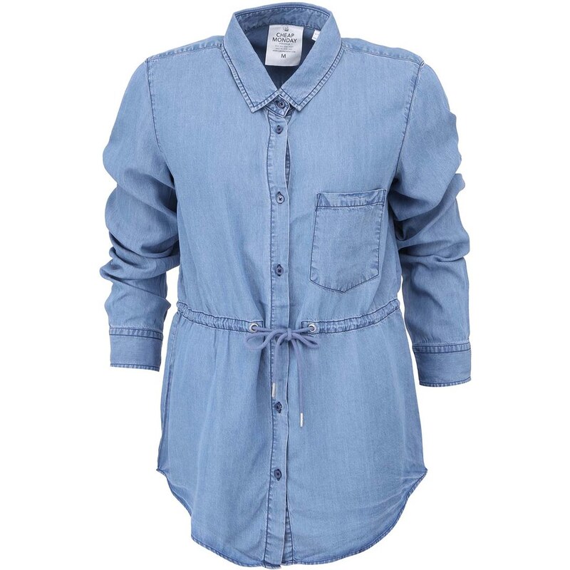 Modrá dámská košile s tkaničkou v pase Cheap Monday Gather