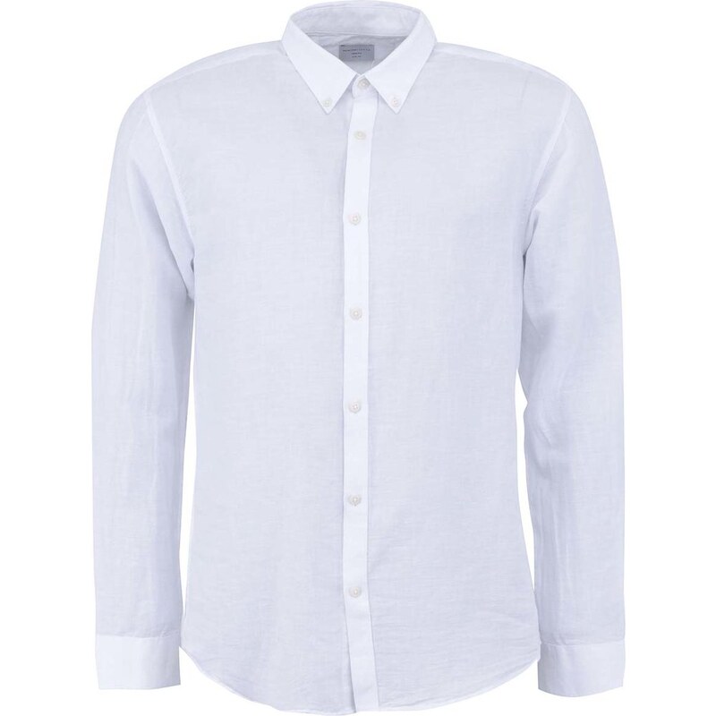Bílá košile s dlouhým rukávem Selected Lino Slim Fit