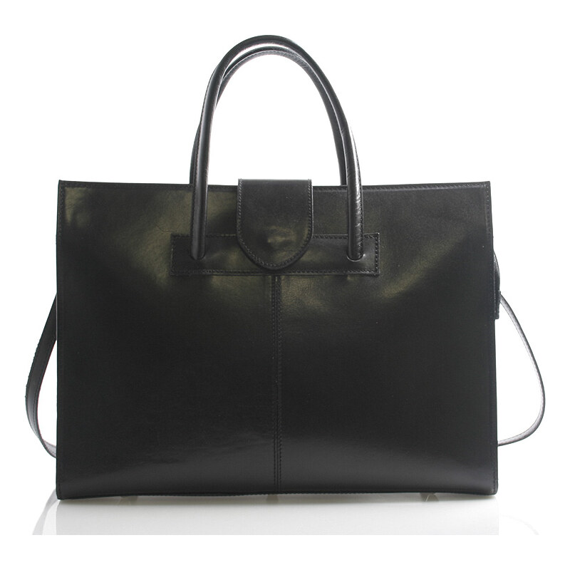 Luxusní kožená aktovka kabelka černá - Italy Gabriela černá