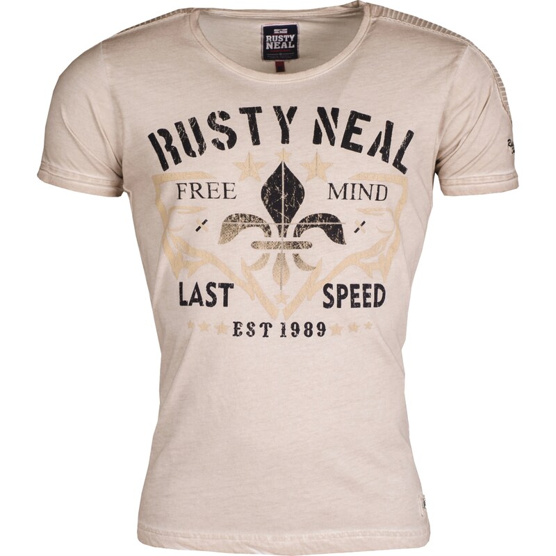 Pánské kávové tričko RUSTY NEAL Free Mind - vel. M