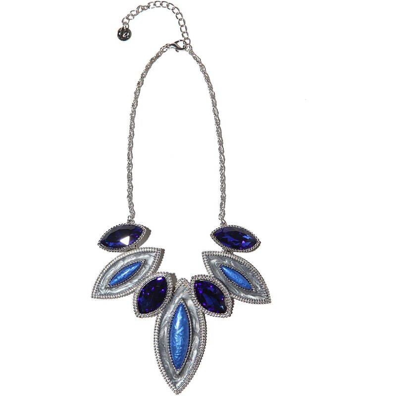 Dámský náhrdelník Q2 s modrými krystaly - vel. UNI