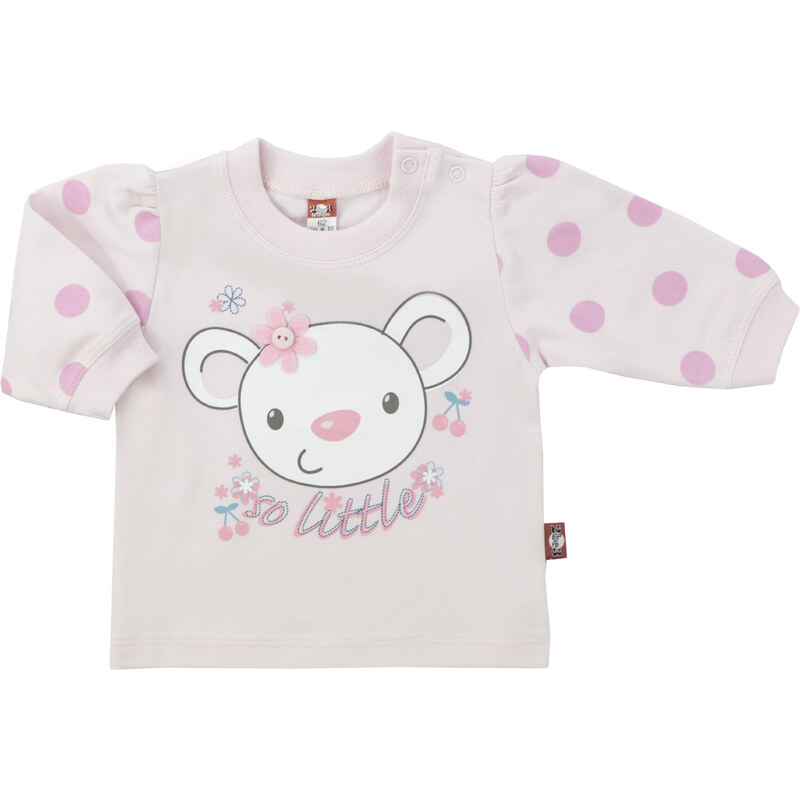 2be3 Dívčí tričko s myškou - světle růžové