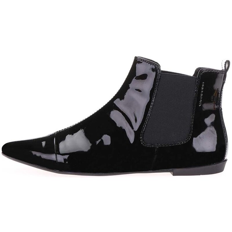 Černé dámské kožené lesklé chelsea boty Vagabond Aya