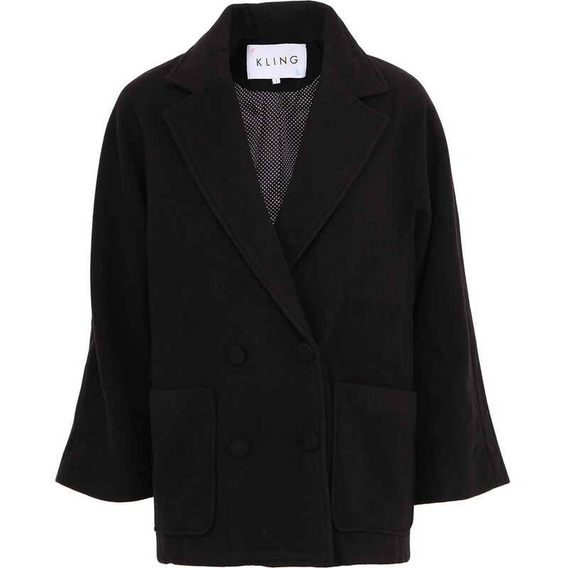 Černý dámský oversize kabát Kling Lichtenstein