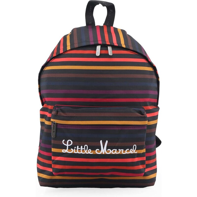 Černý batoh s barevnými pruhy Little Marcel Niby