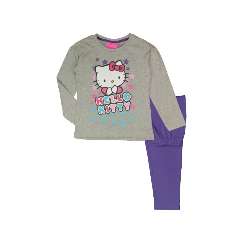 E plus M Dívčí pyžamo Hello Kitty - fialovo-šedé