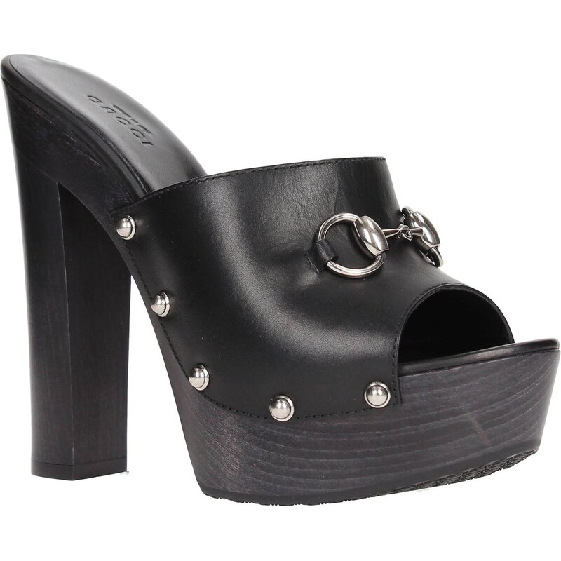 Gucci Pantofle 370471BLM00 Sandal Women Leather Gucci - GLAMI.cz