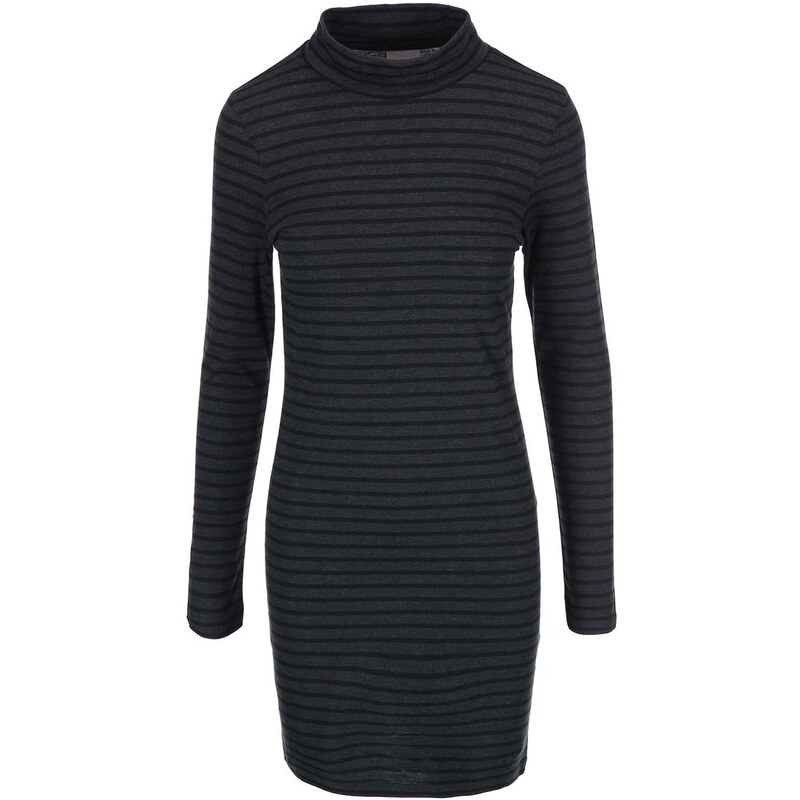 Černo-šedé pruhované šaty Vero Moda Hyben