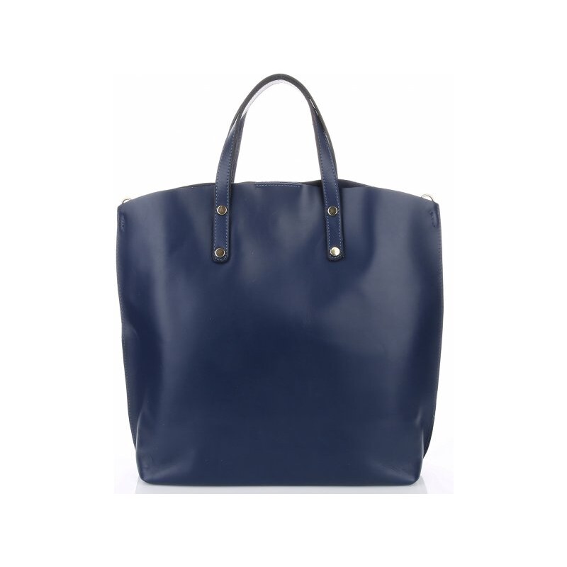 Genuine Leather Kožená kabelka Shopperbag s kosmetickou kapsičkou Tmavě modré