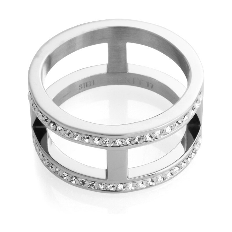 Esprit Nerezový prsten se zirkony