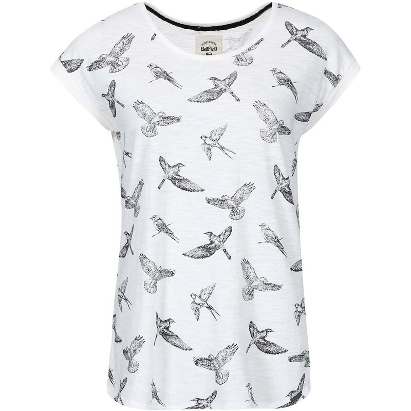 Krémové dámské tričko s ptáčky Bellfield Gateshead
