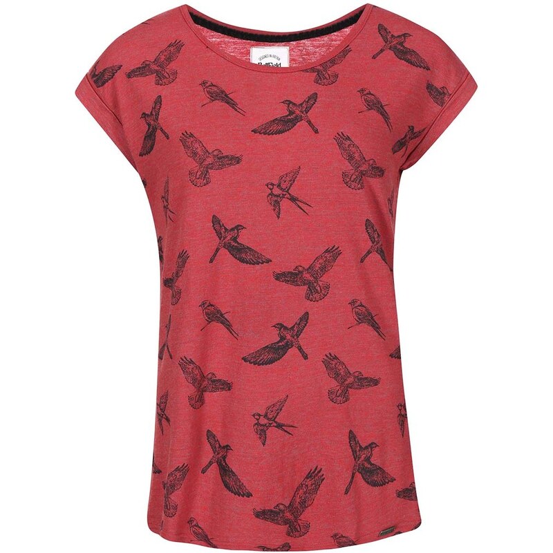 Červené tričko s ptáčky Bellfield Gateshead