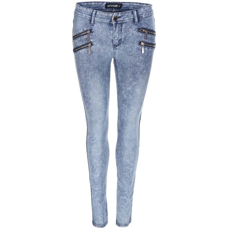 Modré strečové džíny se zipy Haily´s Anna