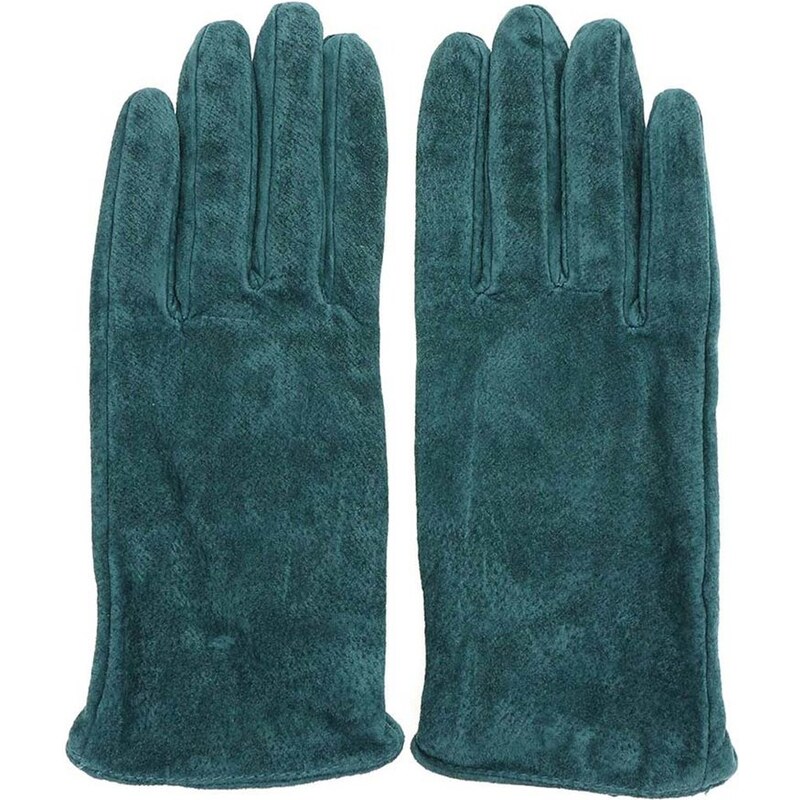 Modrozelené kožené rukavice Pieces Comet