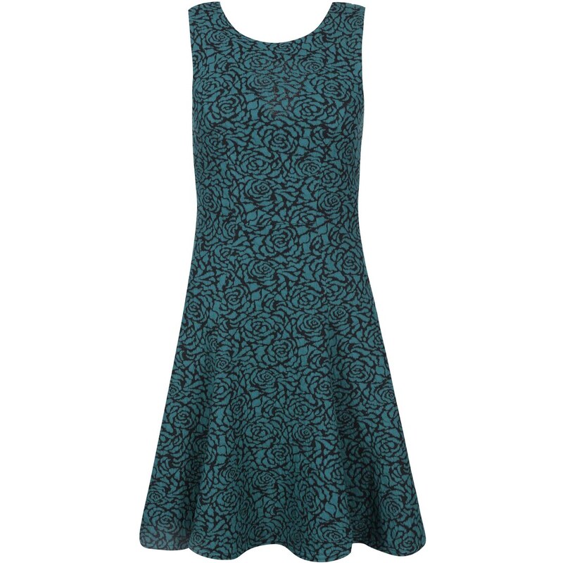 Zelené šaty s žakárovým vzorem Closet