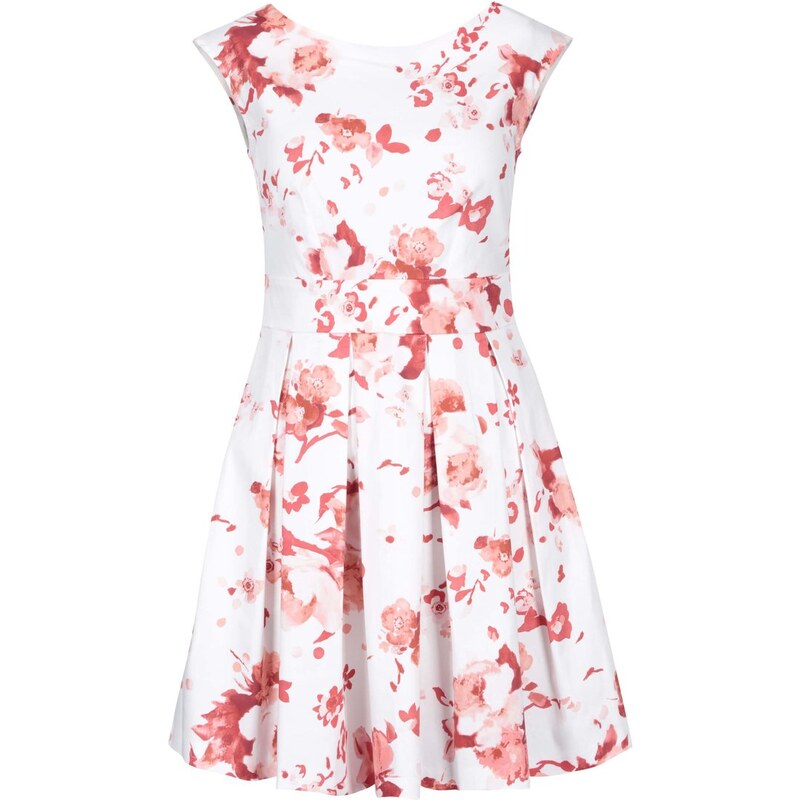 Bílé šaty s červenými květy Closet