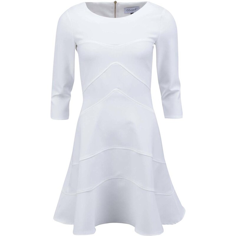 Bílé šaty s 3/4 rukávem Closet