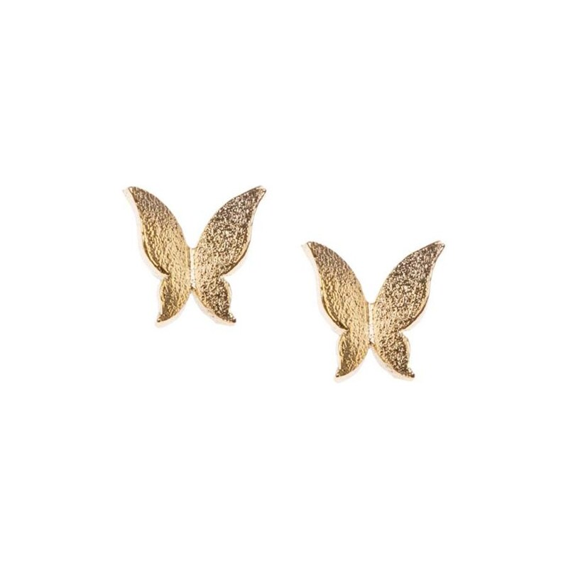 Náušnice ve tvaru motýlka ve zlaté barvě Orelia