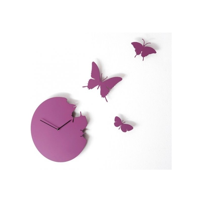 Designové hodiny Diamantini a Domeniconi Butterfly violet 40cm - Diamantini&Domeniconi