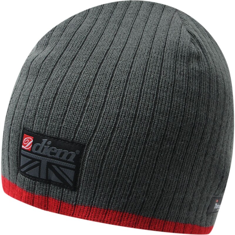Diem Ribbed Beanie Hat, black