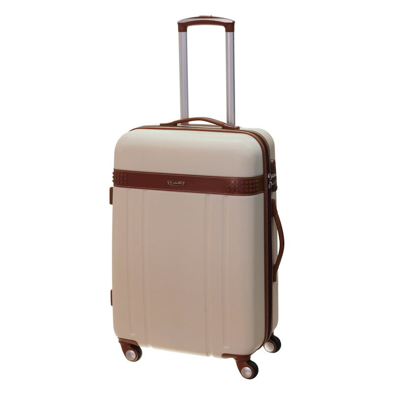Cestovní kufr Dielle M 220-60-24 krémová
