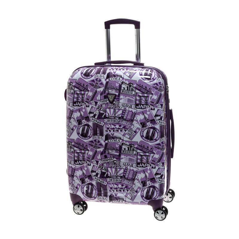 Cestovní kufr Roncato Colorado Print M 409282-99 fialová