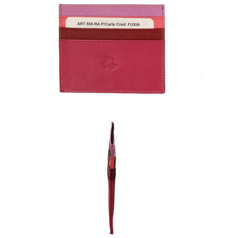 Pouzdro na karty Carraro Rainbow 569-RA-30 růžová