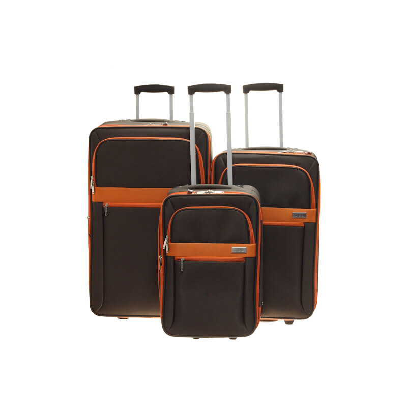 Cestovní kufry set 3ks D&N S,M,L 9300-03 hnědá