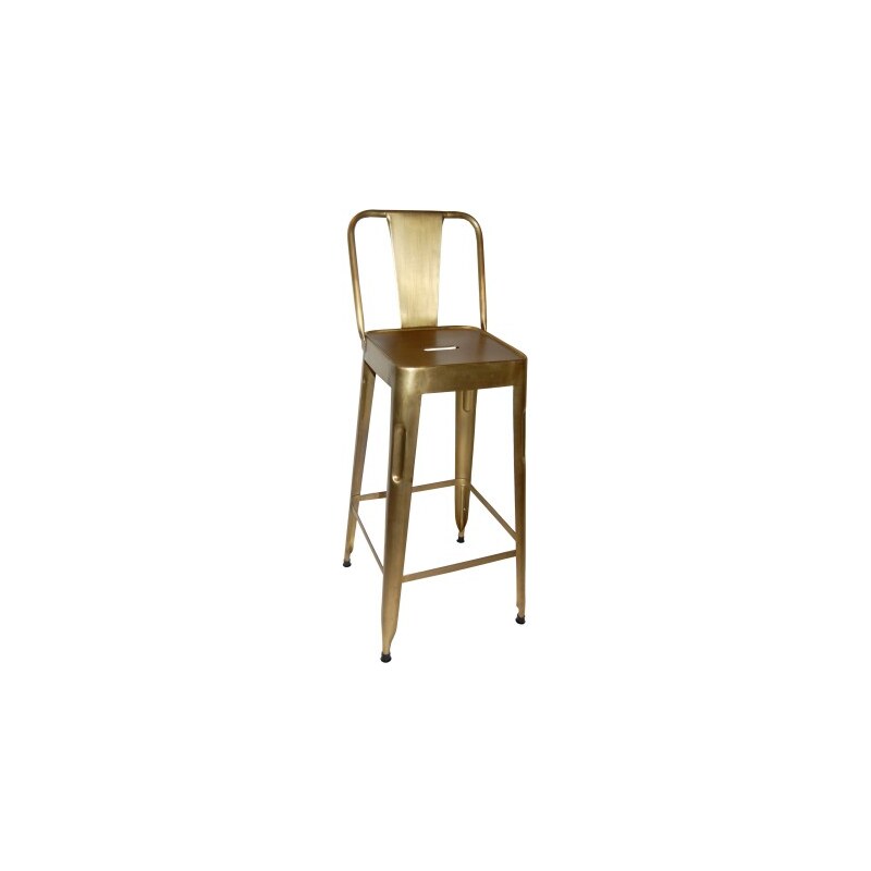 Industrial style, Barová židle - mosadzná 105x36x36cm (647)