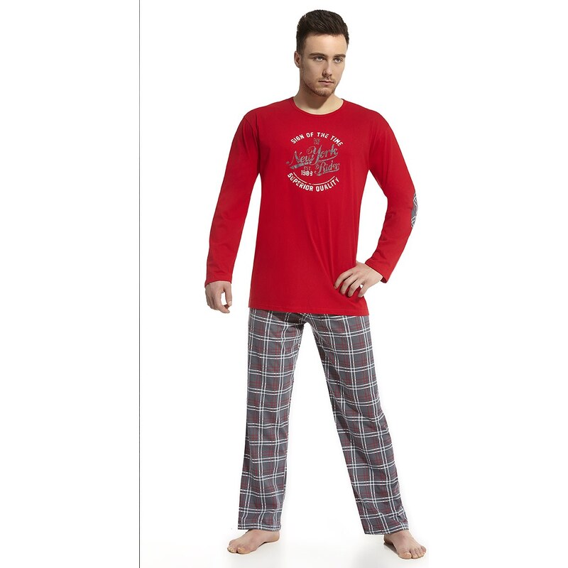 Cornette Pánské pyžamo New York červená M