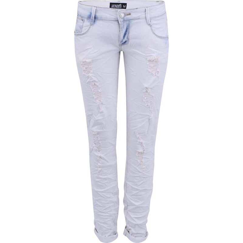 Modro-bílé dámské džíny s otrhaným a pomačkaným efektem Haily´s Jean Lyn