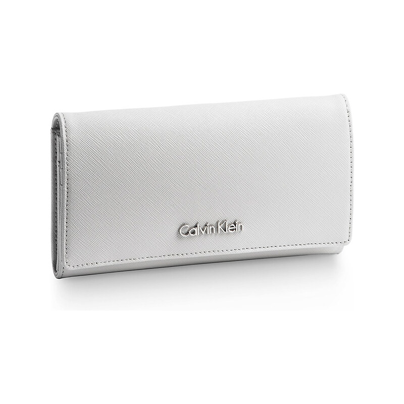 Calvin Klein peněženka Scarlett flap continental saffiano gray