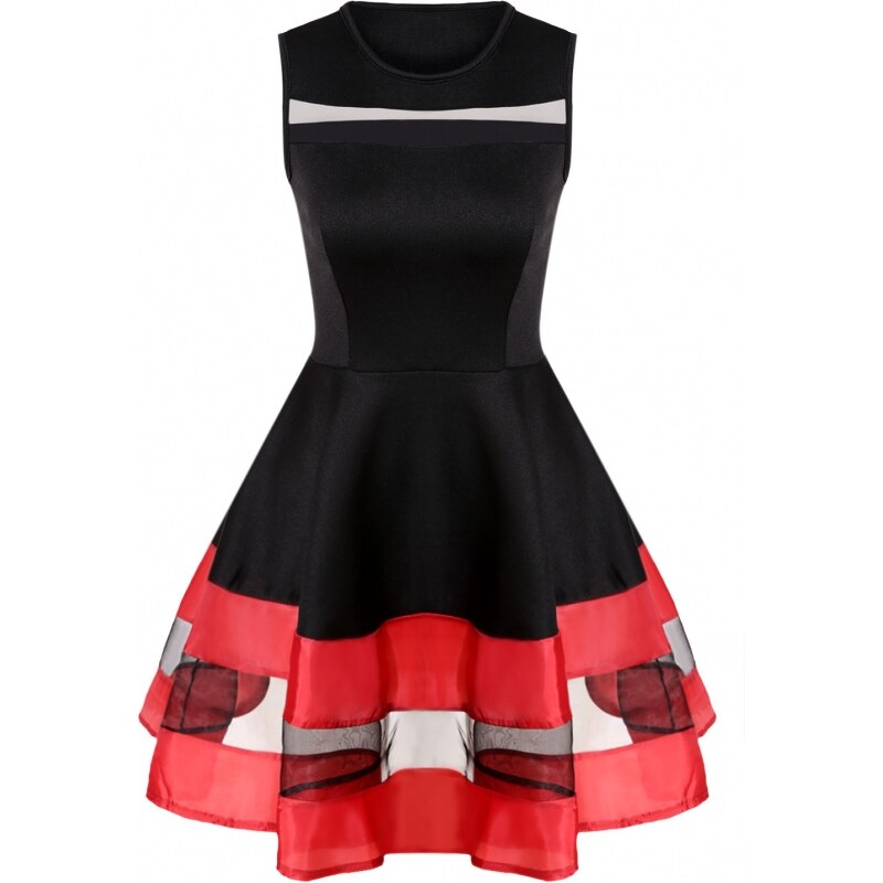NoName 002 Dámské šaty černé s červeným okrajem