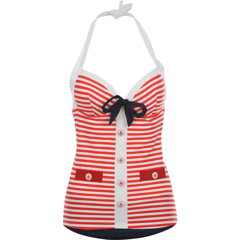 Banned Anchor Swimming Suit Ladies, red