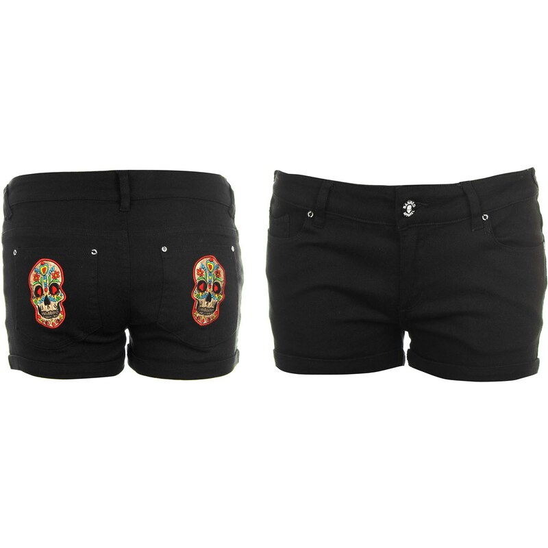 Banned Banned Skull Hotpant Shorts Ladies, black